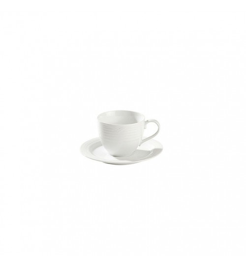 Arctic White Large Tea Cup and Saucer Set (Set of 2)